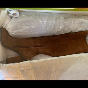 Brand new, cognac knee high boots!